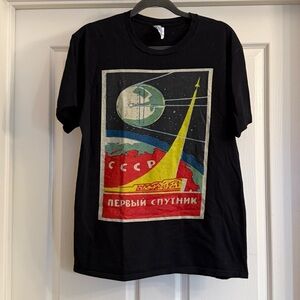 Black and Red Short Sleeve Graphic Tee, Men’s size Medium